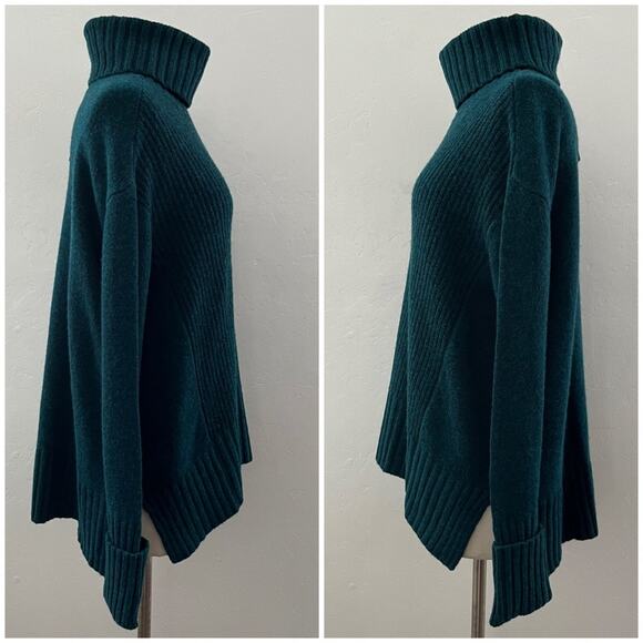 Anthropologie Moth Fireside Knit Sweater Turtleneck Ribbed in Sapphire XS NWT - Picture 3 of 15